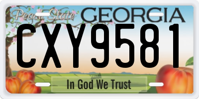 GA license plate CXY9581