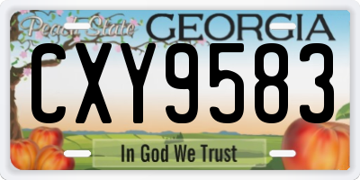 GA license plate CXY9583