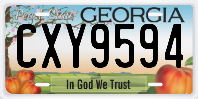 GA license plate CXY9594