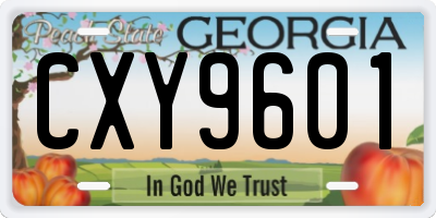 GA license plate CXY9601
