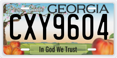 GA license plate CXY9604