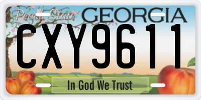 GA license plate CXY9611
