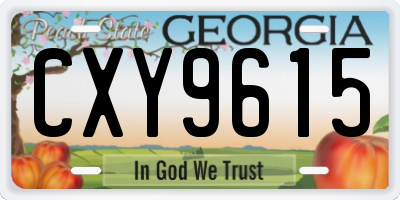 GA license plate CXY9615