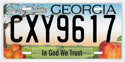 GA license plate CXY9617