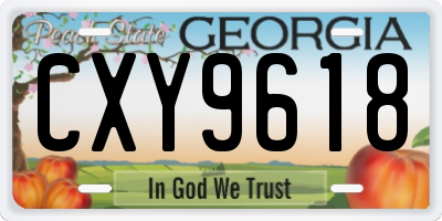 GA license plate CXY9618