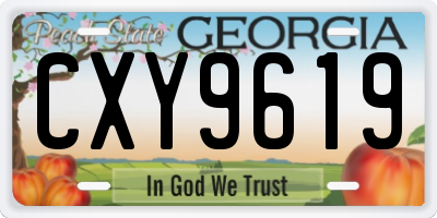 GA license plate CXY9619