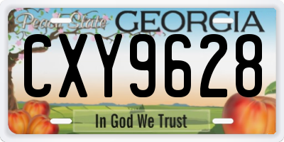 GA license plate CXY9628