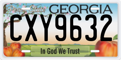 GA license plate CXY9632