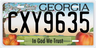 GA license plate CXY9635
