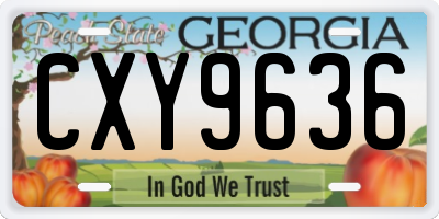 GA license plate CXY9636