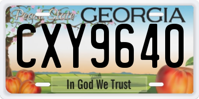 GA license plate CXY9640
