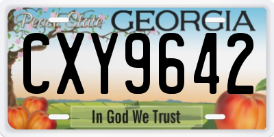GA license plate CXY9642