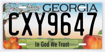 GA license plate CXY9647