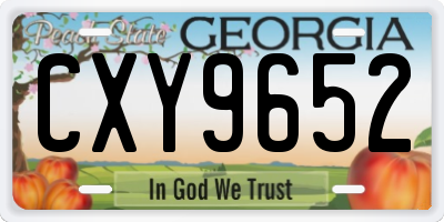GA license plate CXY9652