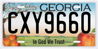 GA license plate CXY9660