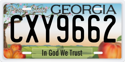 GA license plate CXY9662