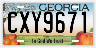 GA license plate CXY9671