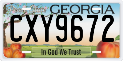 GA license plate CXY9672