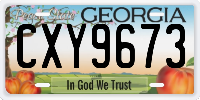 GA license plate CXY9673