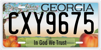 GA license plate CXY9675