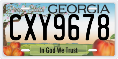 GA license plate CXY9678