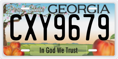 GA license plate CXY9679