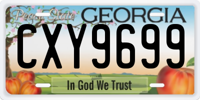 GA license plate CXY9699