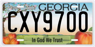 GA license plate CXY9700