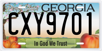GA license plate CXY9701