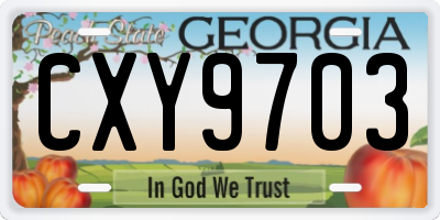 GA license plate CXY9703