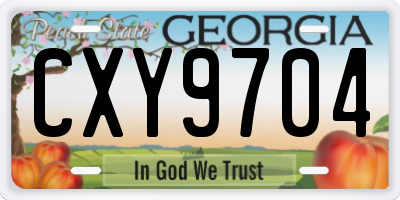 GA license plate CXY9704