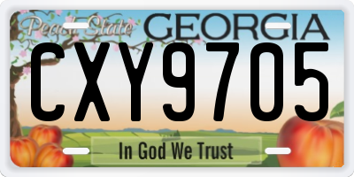 GA license plate CXY9705