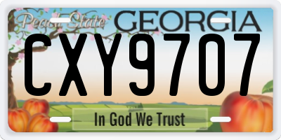 GA license plate CXY9707