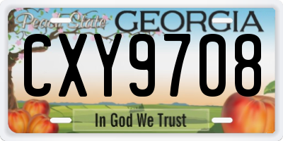 GA license plate CXY9708