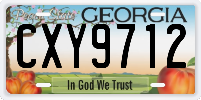 GA license plate CXY9712
