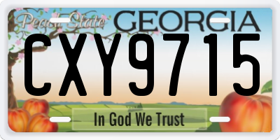 GA license plate CXY9715
