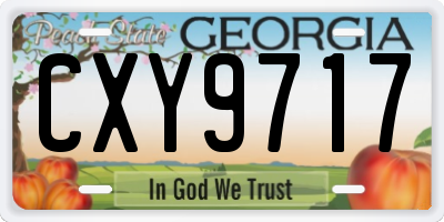 GA license plate CXY9717