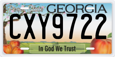 GA license plate CXY9722
