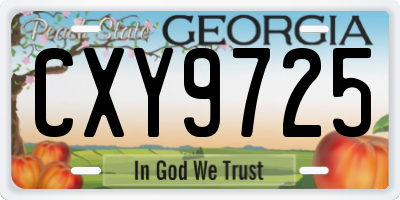 GA license plate CXY9725