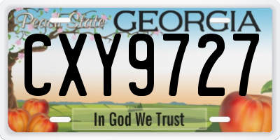 GA license plate CXY9727