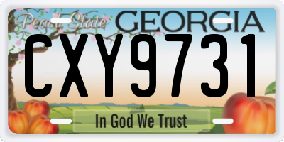 GA license plate CXY9731