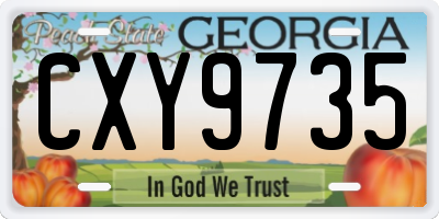GA license plate CXY9735