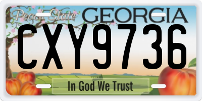 GA license plate CXY9736