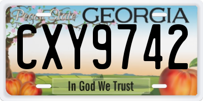 GA license plate CXY9742