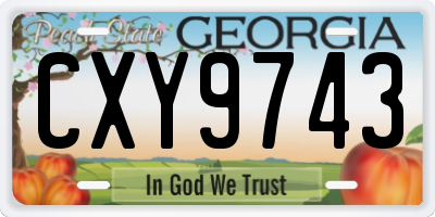 GA license plate CXY9743