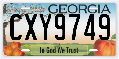 GA license plate CXY9749