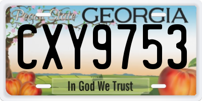 GA license plate CXY9753