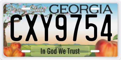 GA license plate CXY9754