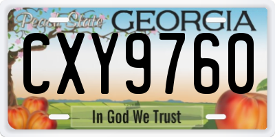 GA license plate CXY9760