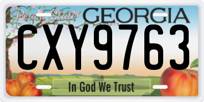 GA license plate CXY9763